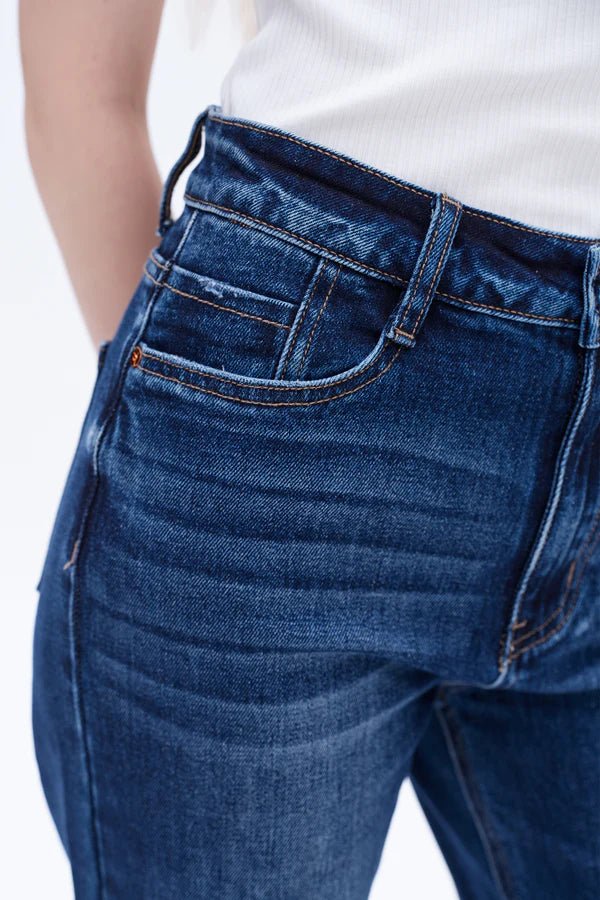 The High Rise Wide Leg - Med Blue - Elle Maxine