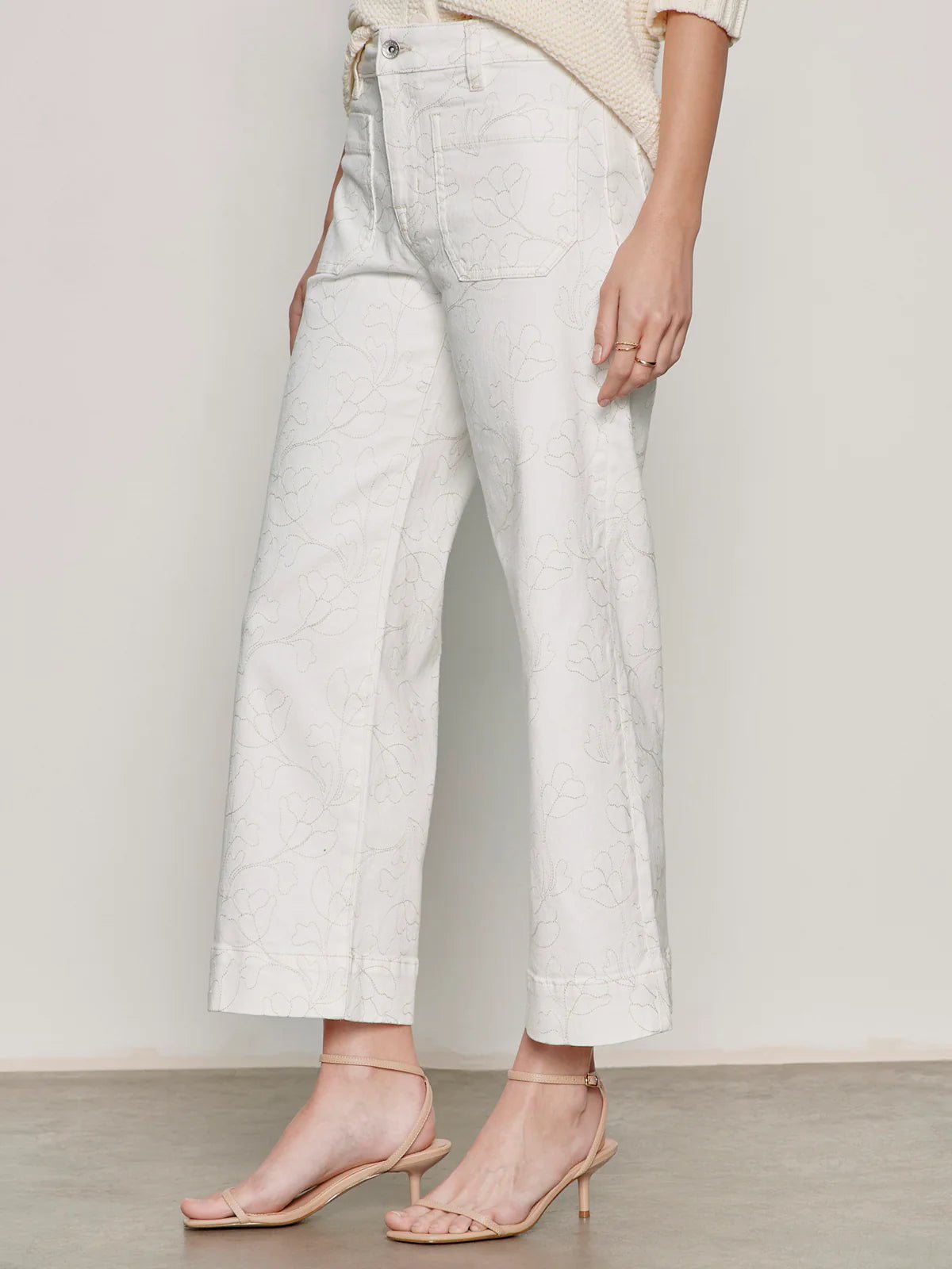 The Marine Crop Pant - Chalk - Elle Maxine