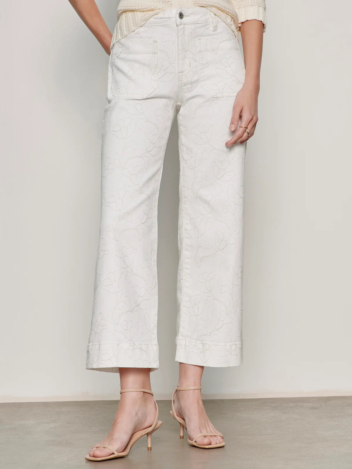 The Marine Crop Pant - Chalk - Elle Maxine