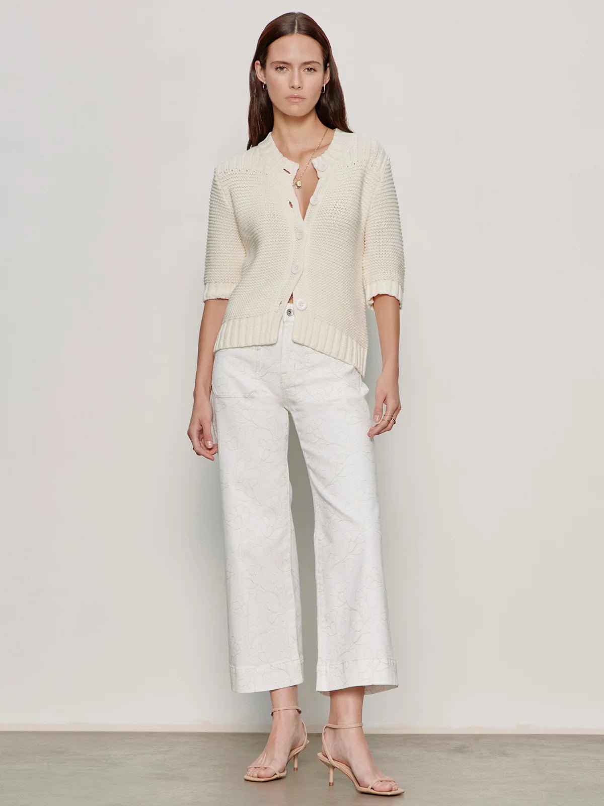 The Marine Crop Pant - Chalk - Elle Maxine