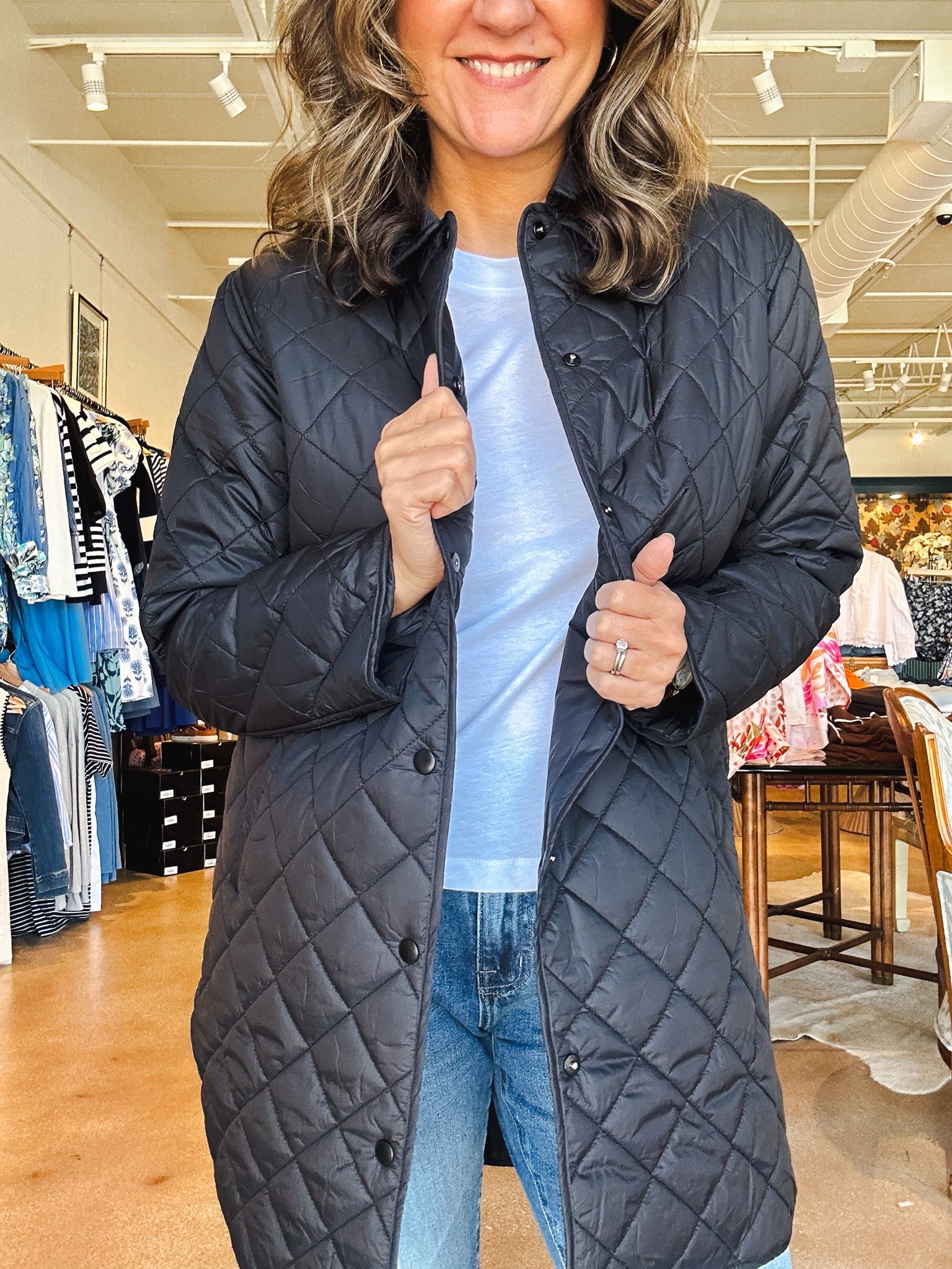 Theodore Quilted Jacket - Black - Elle Maxine