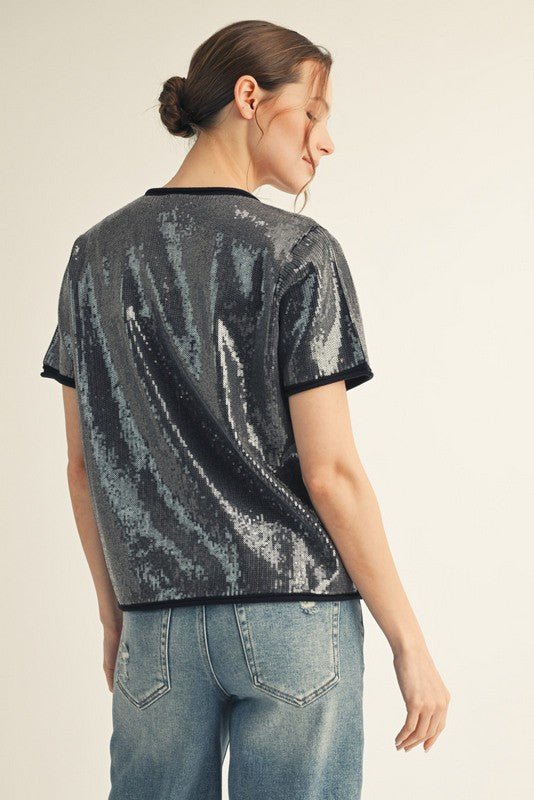 Tiny Sequins Sweater Top - Elle Maxine