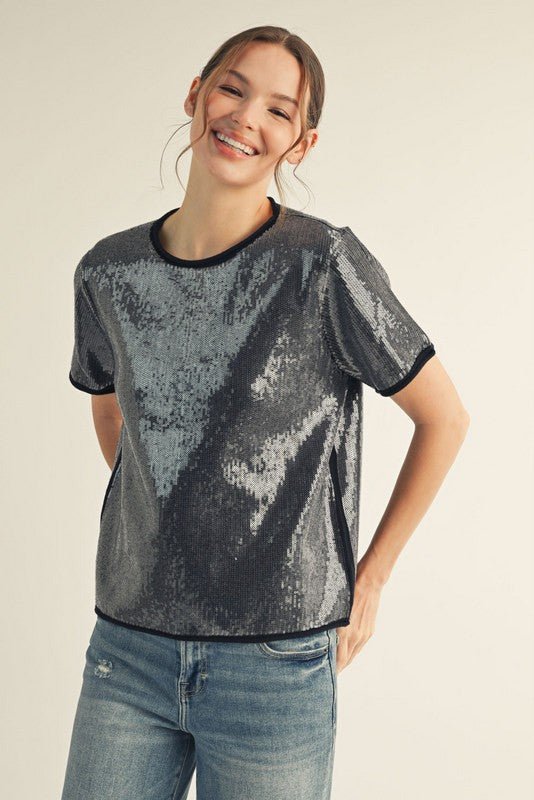 Tiny Sequins Sweater Top - Elle Maxine