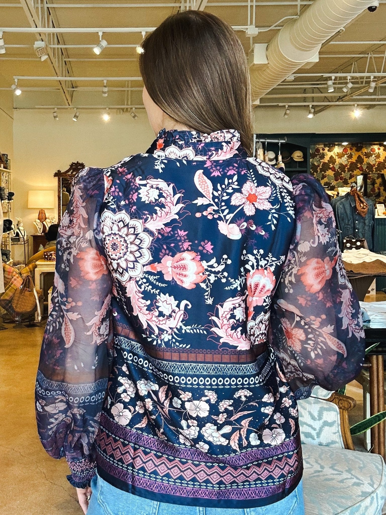 Toni Sheer Sleeve Blouse - Elle Maxine