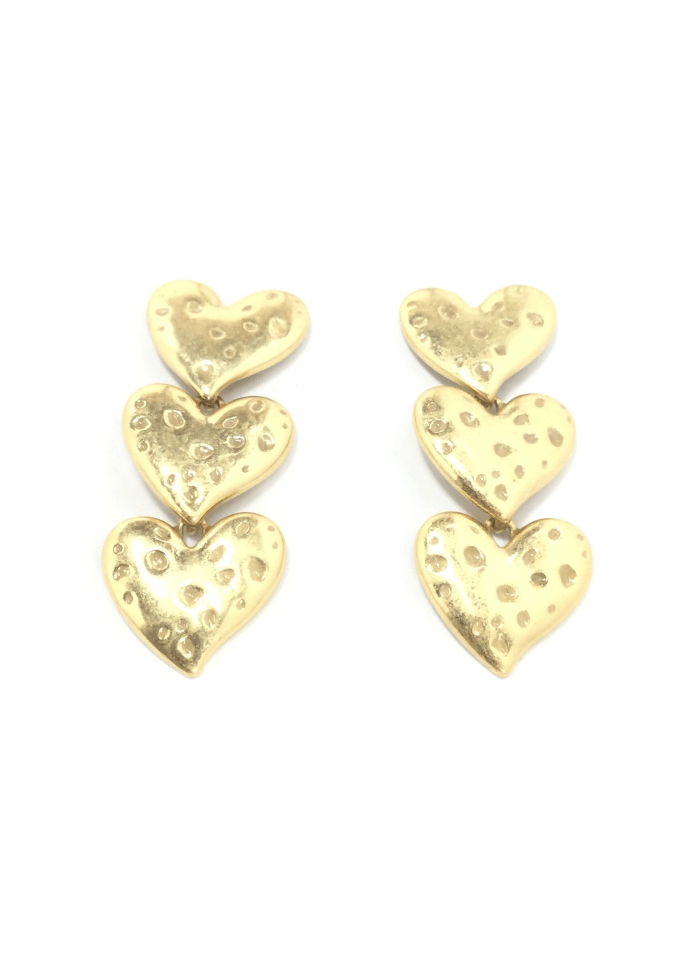 Triple Heart Drop Earring - Elle Maxine
