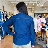 Trixie Denim Bow Top - Elle Maxine