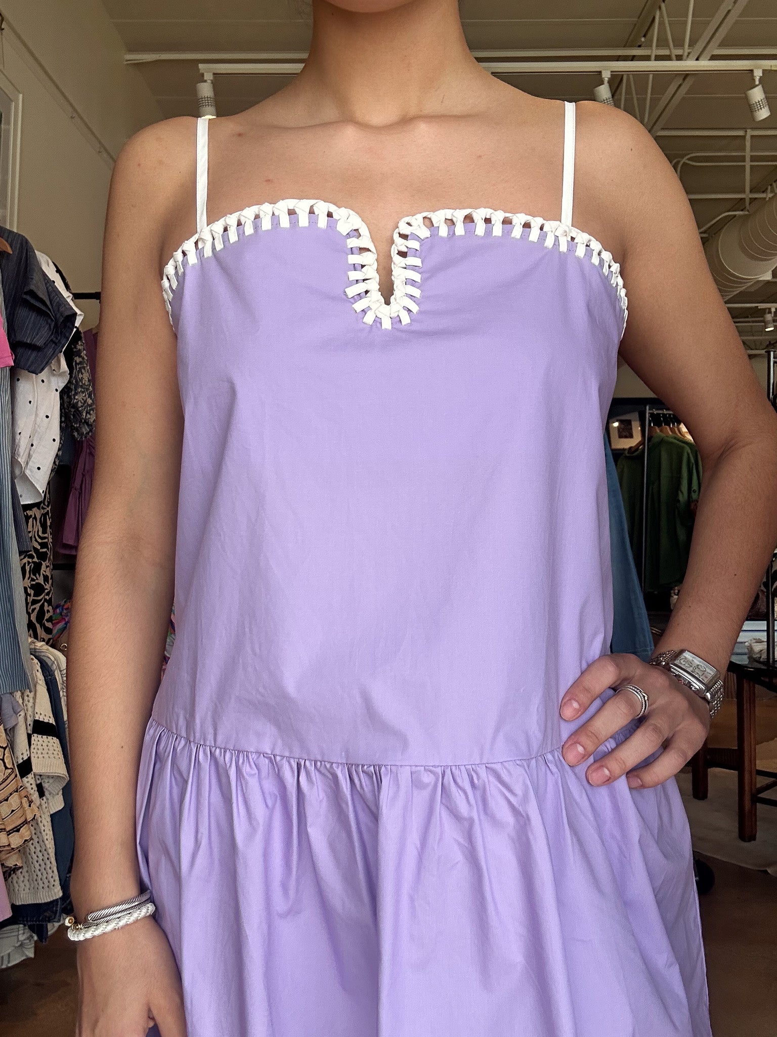 Trixie Drop Waist Dress - Lavender - Elle Maxine