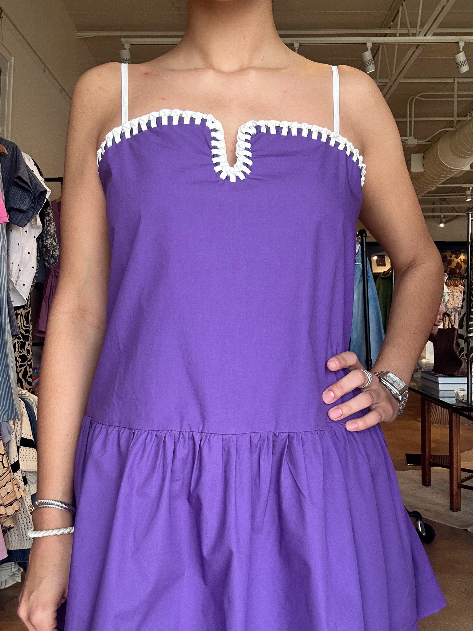 Trixie Drop Waist Dress - Purple - Elle Maxine