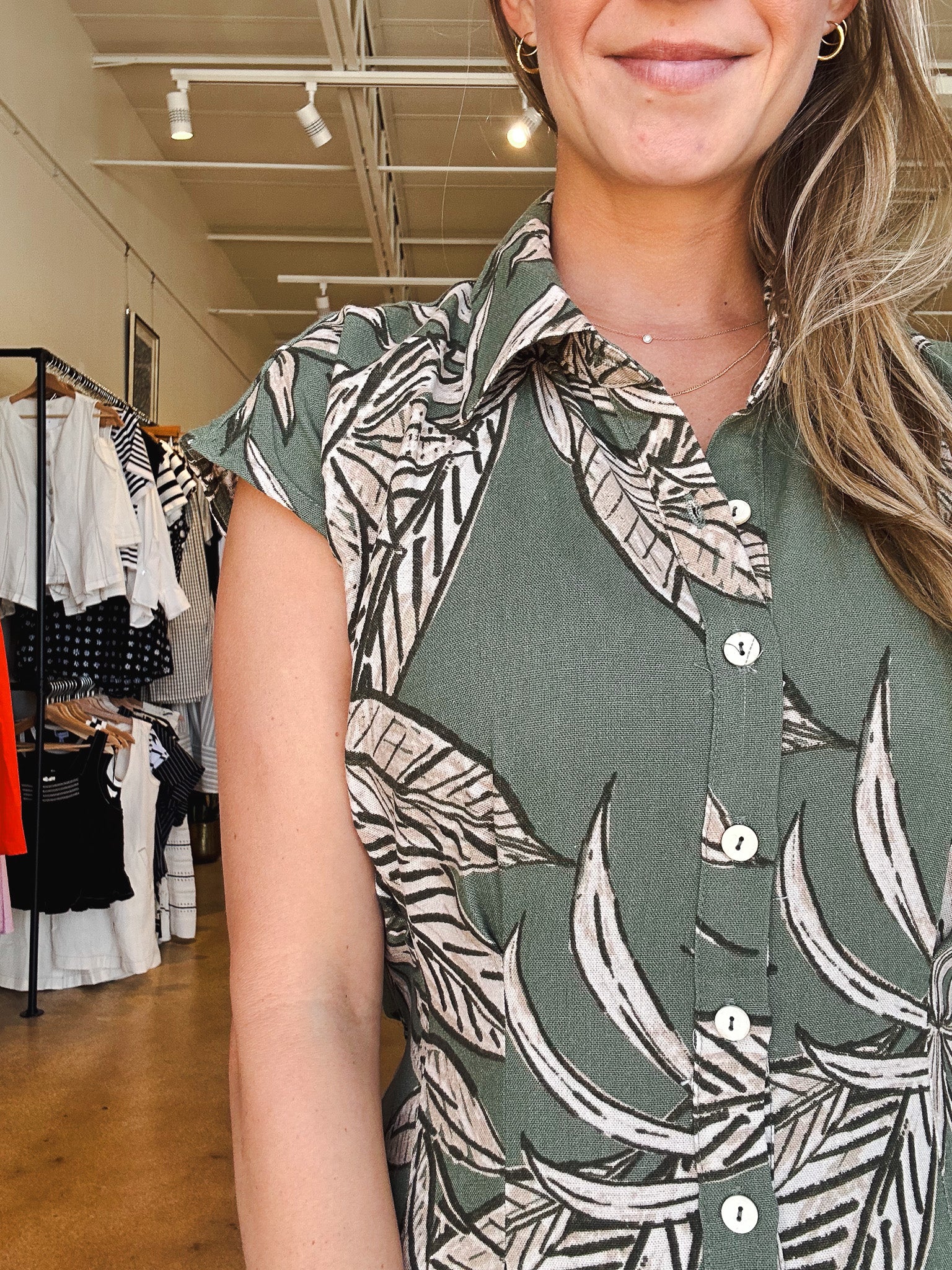 Tropic Button Down Shirtdress - Elle Maxine