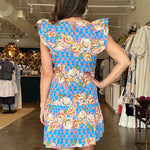 Tropics Flutter Sleeve Drop Waist Dress - Elle Maxine