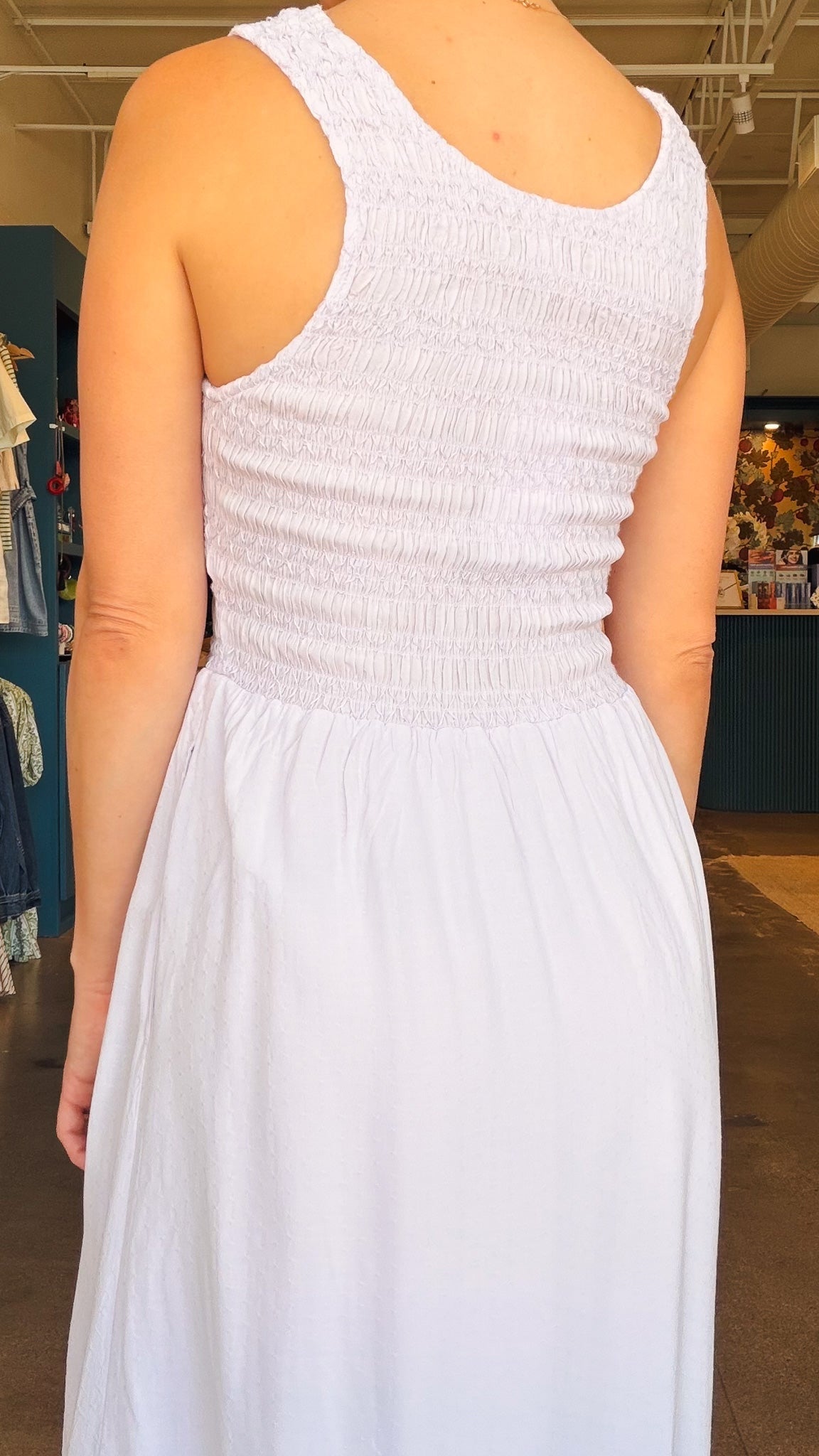Tyler Smocked Midi Dress - Elle Maxine