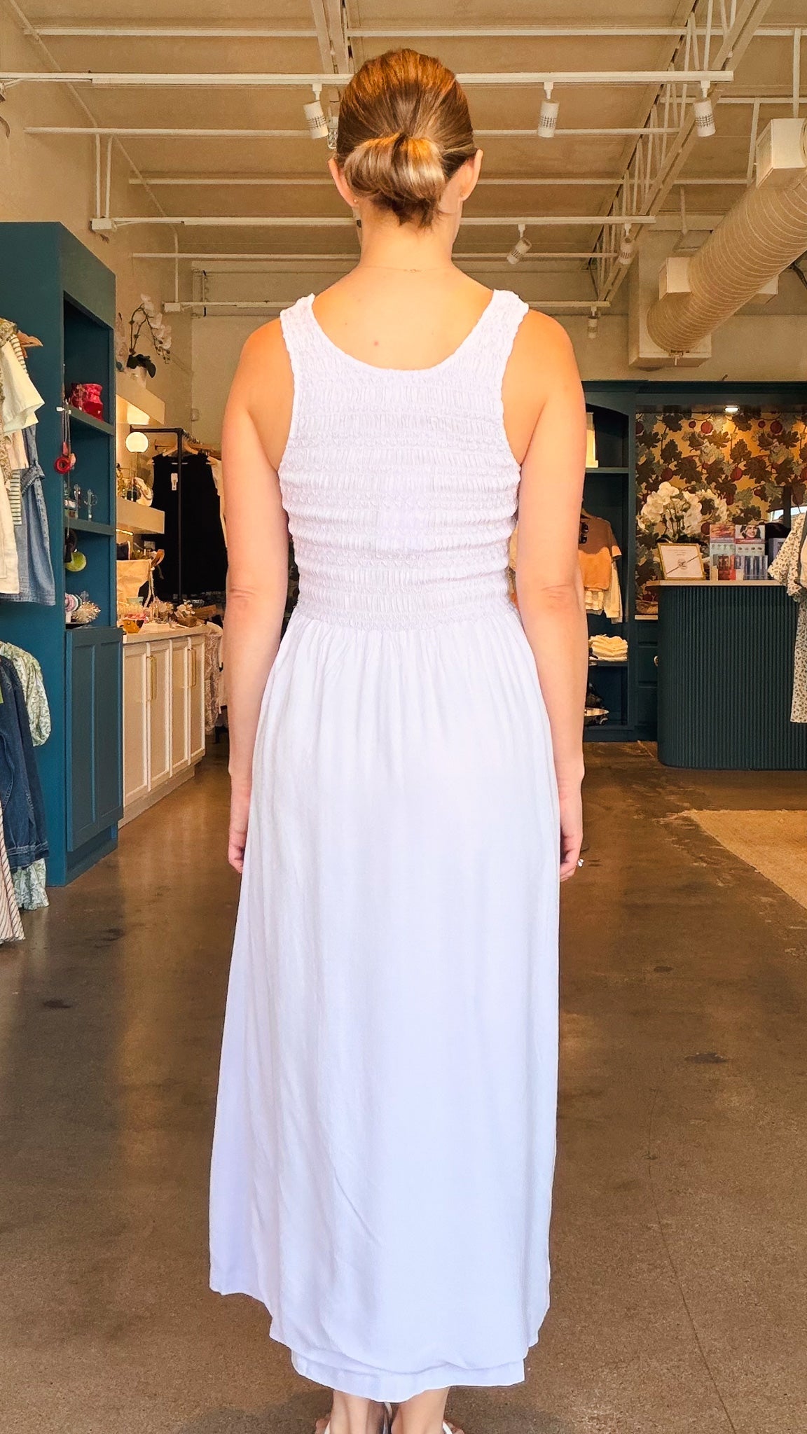 Tyler Smocked Midi Dress - Elle Maxine
