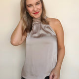 Ulla Satin Halter Top - Elle Maxine