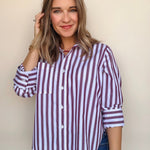 Valencia Stripe Button Down Top - Elle Maxine