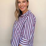 Valencia Stripe Button Down Top - Elle Maxine