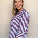 Valencia Stripe Button Down Top - Elle Maxine