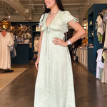 Valerie Lace Trimmed Satin Maxi Dress - Elle Maxine