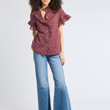 Vanessa Top - Burgundy Foulard - Elle Maxine