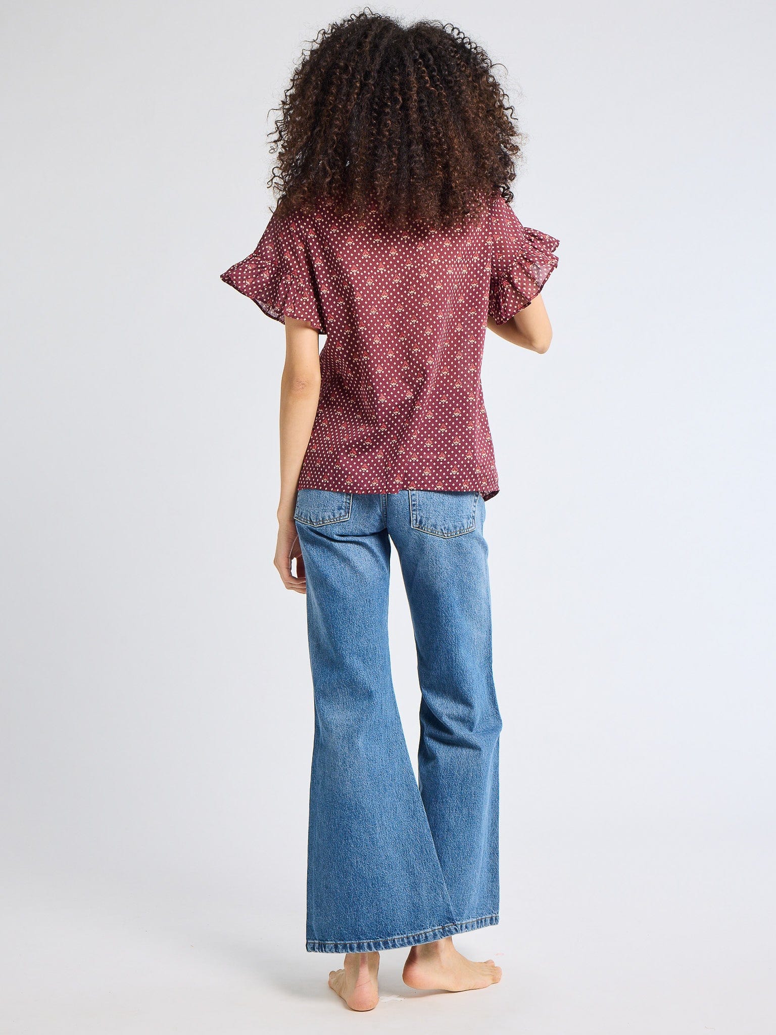 Vanessa Top - Burgundy Foulard - Elle Maxine