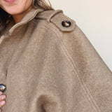 Vera Wool Blend Cape Jacket - Elle Maxine