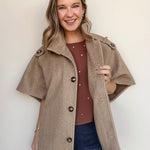 Vera Wool Blend Cape Jacket - Elle Maxine