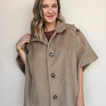 Vera Wool Blend Cape Jacket - Elle Maxine