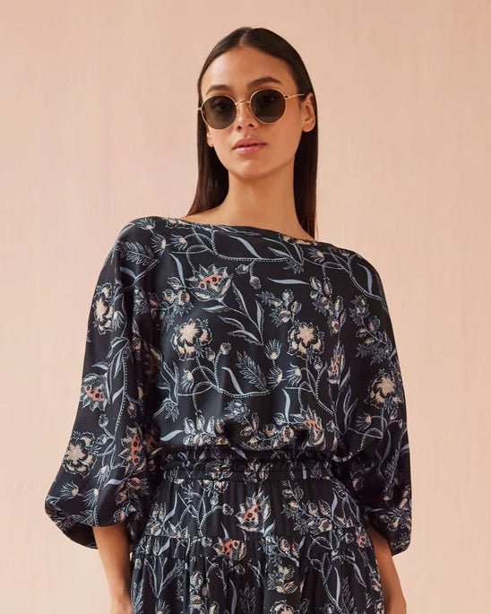 Verde Blouse - Sofi Midnight - Elle Maxine