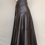 Vi Vegan Leather Midi Skirt - Elle Maxine