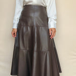 Vi Vegan Leather Midi Skirt - Elle Maxine