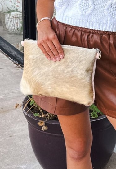 Virginia City Cowhide Clutch