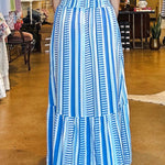 Vivian Skirt - Stripe Blue - Elle Maxine