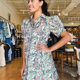 Vivienne Puff Sleeve Dress - Jacquard - Elle Maxine