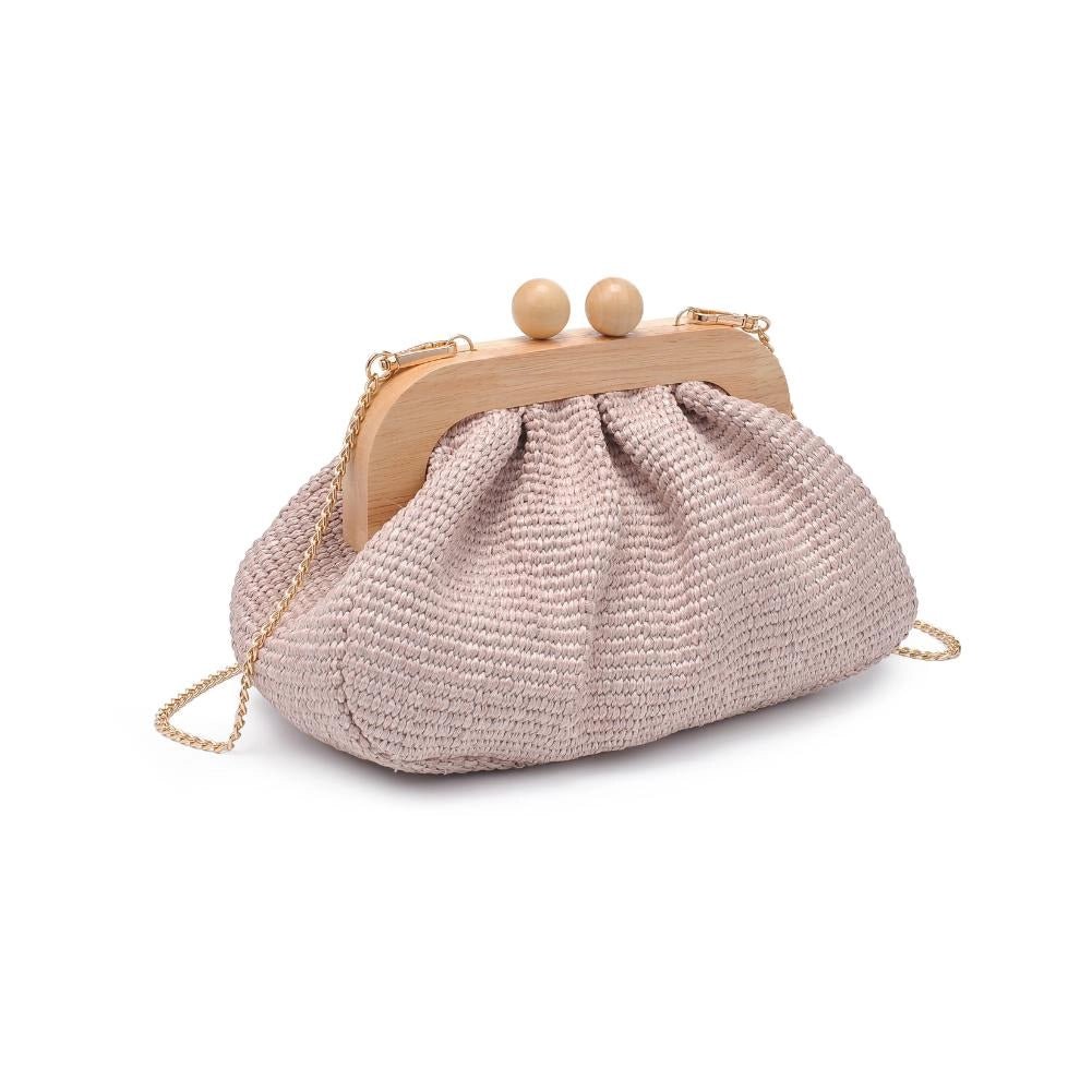 Vogueista Wooden Frame Clutch- Dusty Pink