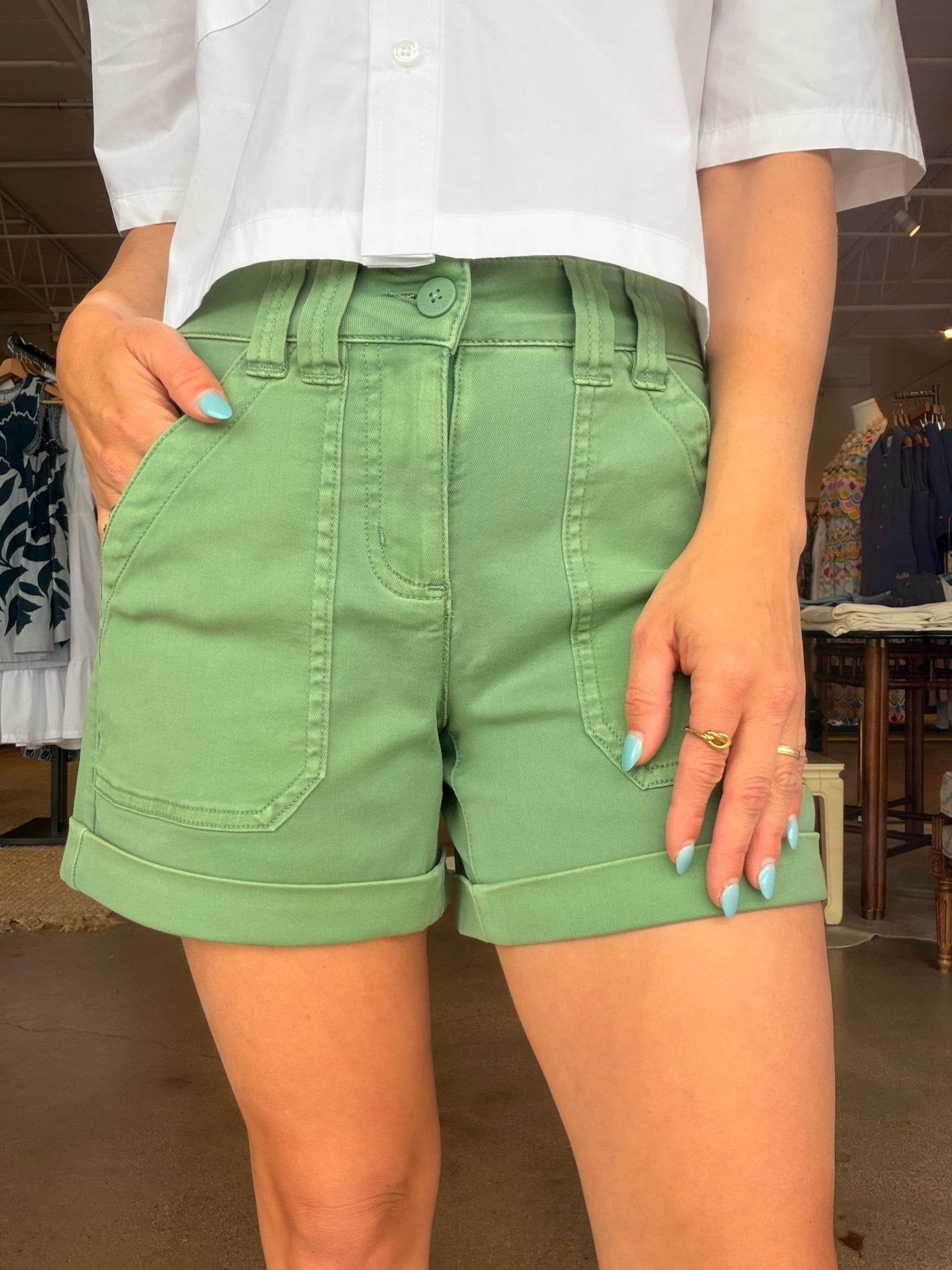 Wander On Short - Green Juice - Elle Maxine