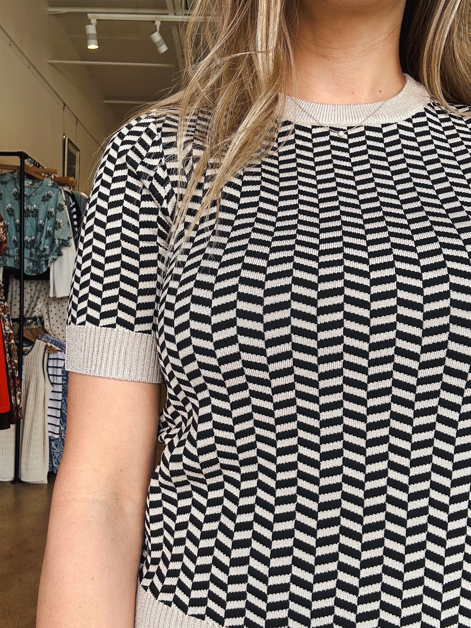 Warren Knit Top - Black/Tan - Elle Maxine