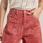 Washed Bandana Wide Leg Pants - Elle Maxine