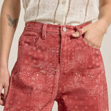 Washed Bandana Wide Leg Pants - Elle Maxine