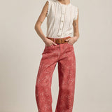 Washed Bandana Wide Leg Pants - Elle Maxine