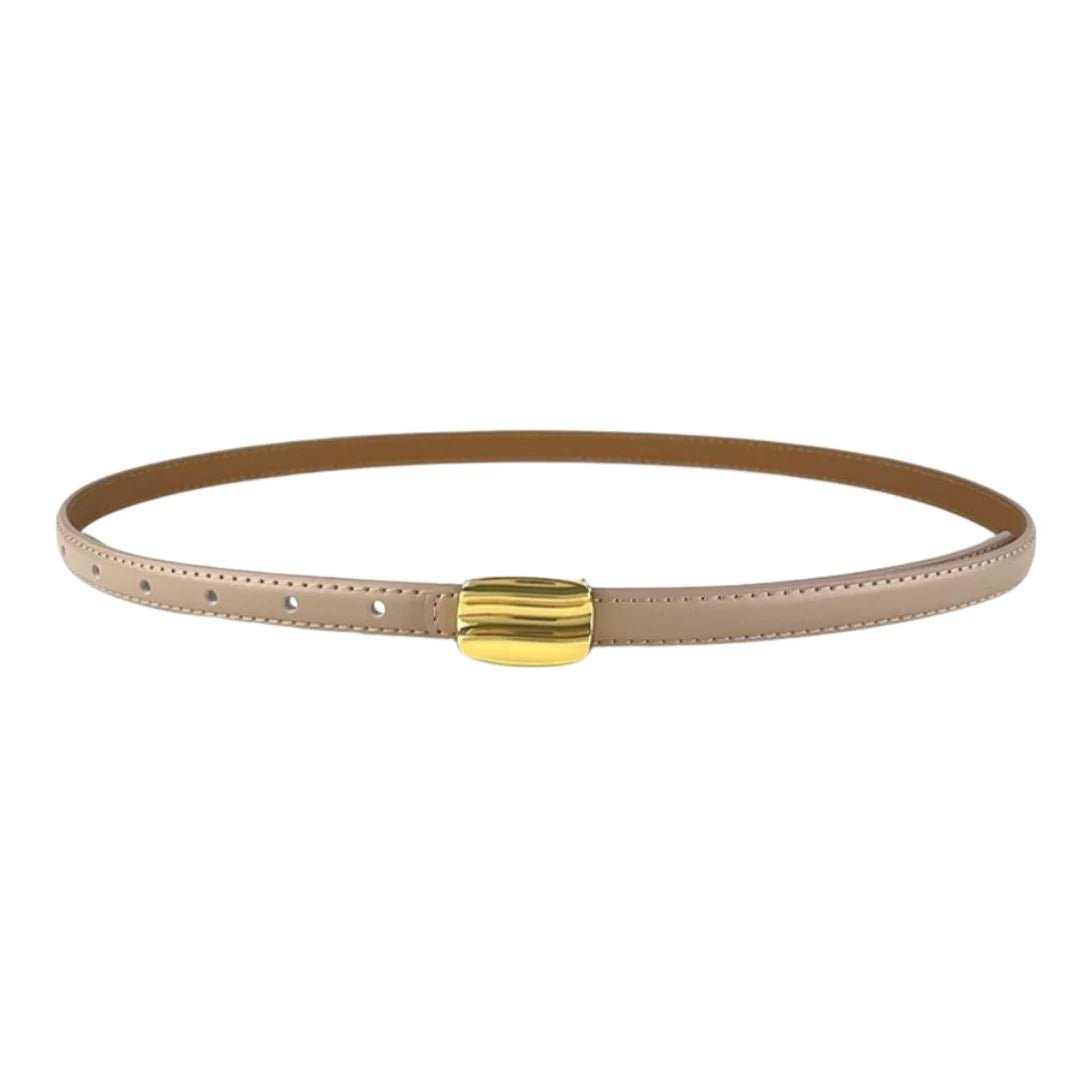 Wave Buckle Belt - Tan - Elle Maxine