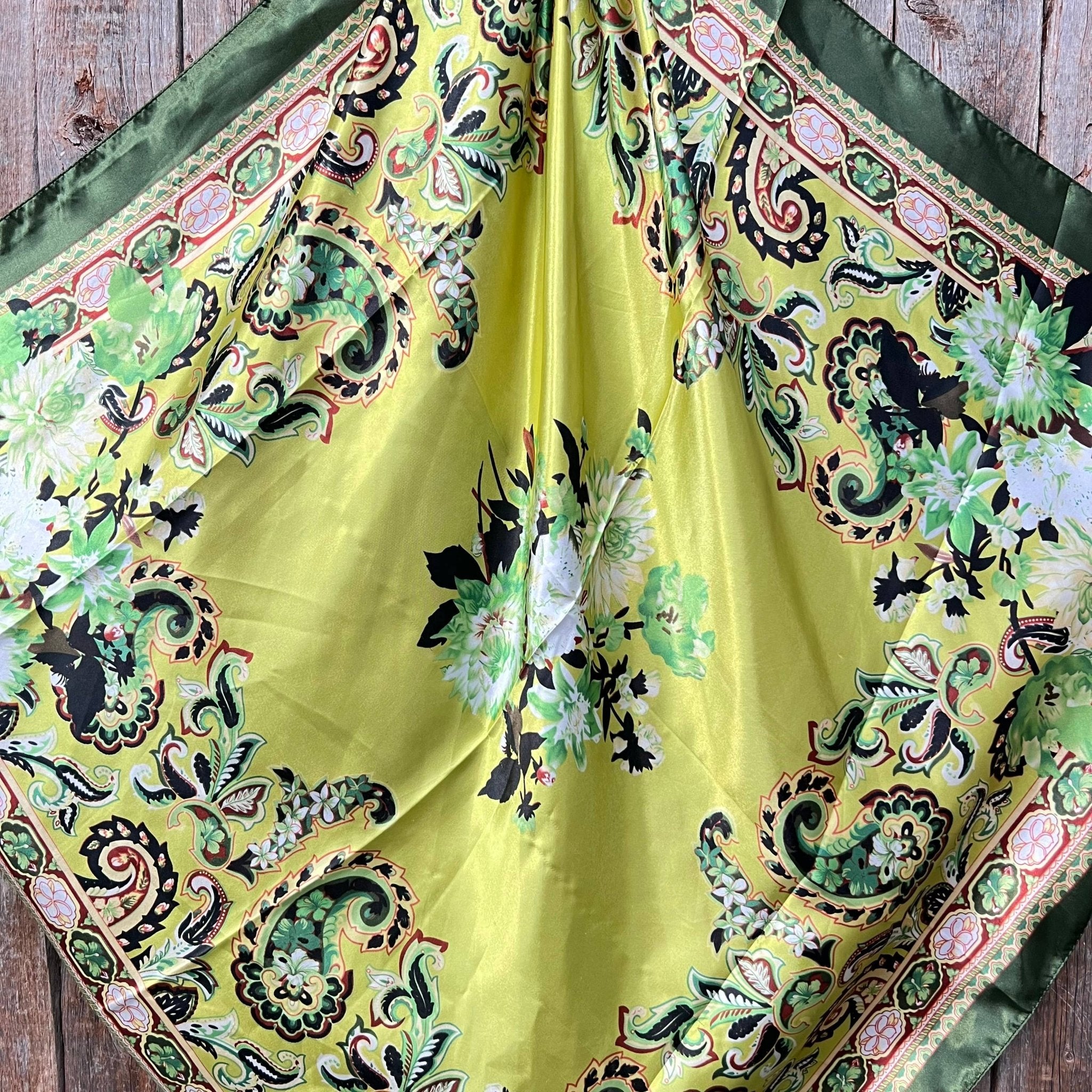 Wild Rag - Green Floral Paisley - Elle Maxine