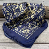 Wild Rag - Royal Blue & Cream Paisley - Elle Maxine