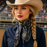 Wild Rag - Royal Blue & Cream Paisley - Elle Maxine