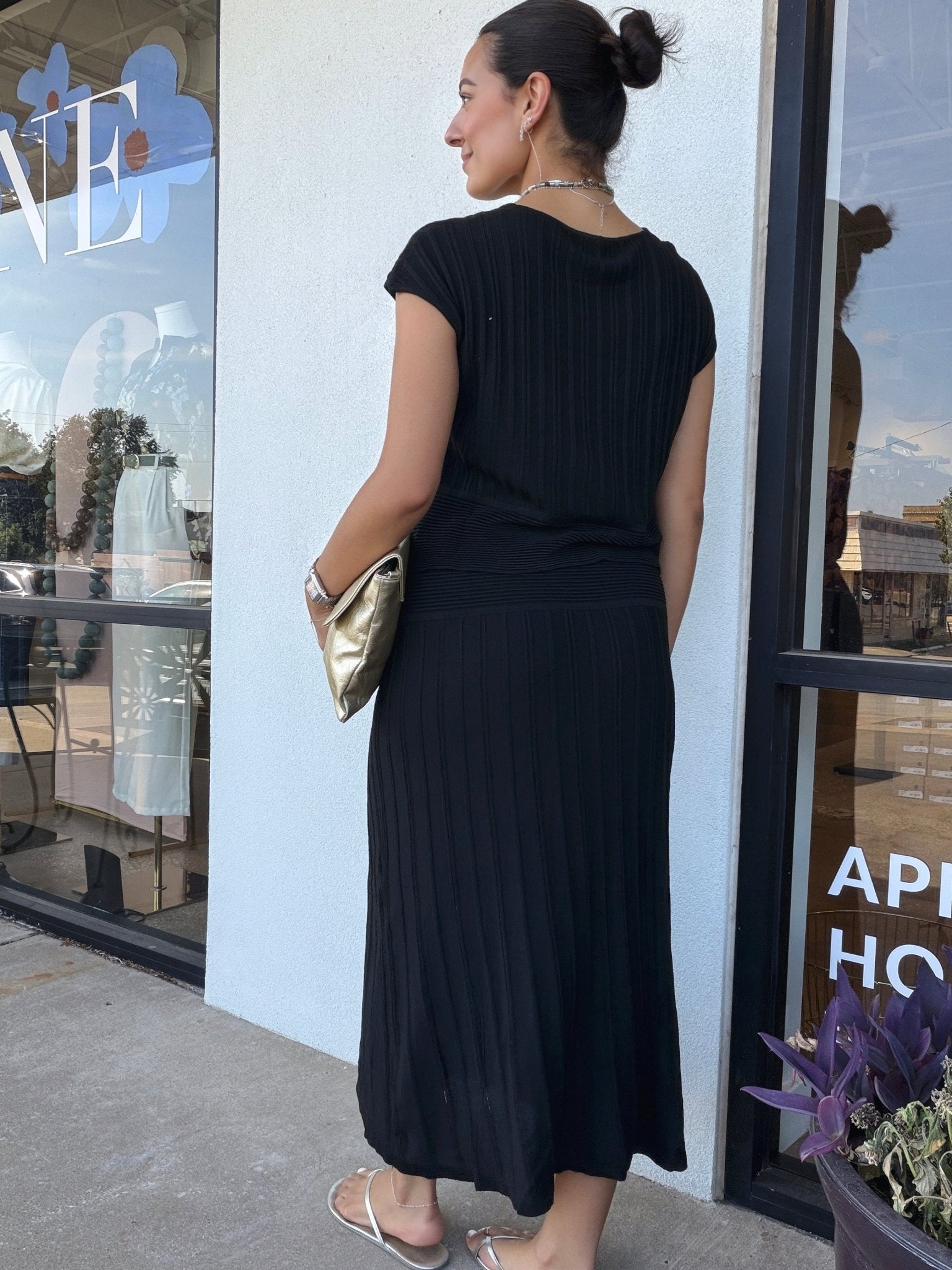 Willie Layered Knit Midi Dress - Elle Maxine