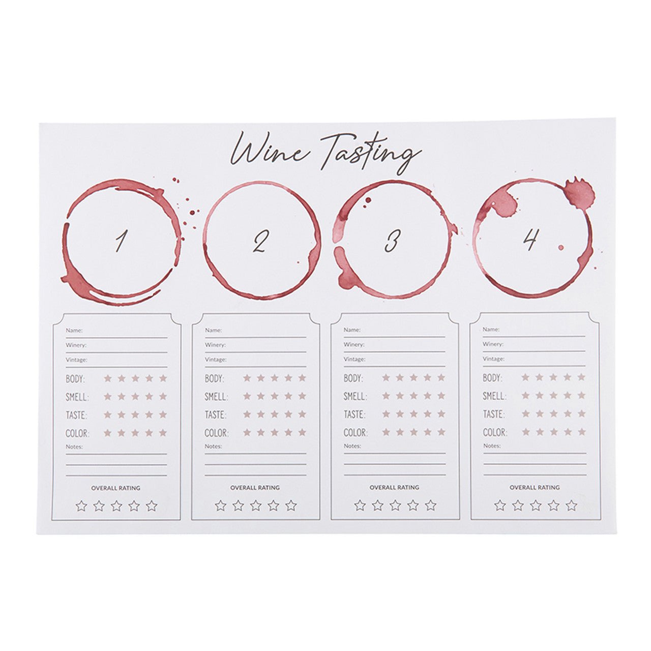 Wine Tasting Placemats - Elle Maxine