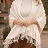 Winnie Pashmina Wrap - Ivory - Elle Maxine
