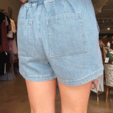 Woodrow Drawstring Denim Shorts - Elle Maxine