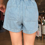 Woodrow Drawstring Denim Shorts - Elle Maxine