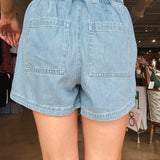 Woodrow Drawstring Denim Shorts - Elle Maxine