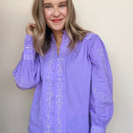 Yuna Embroidered Button Down Top - Elle Maxine