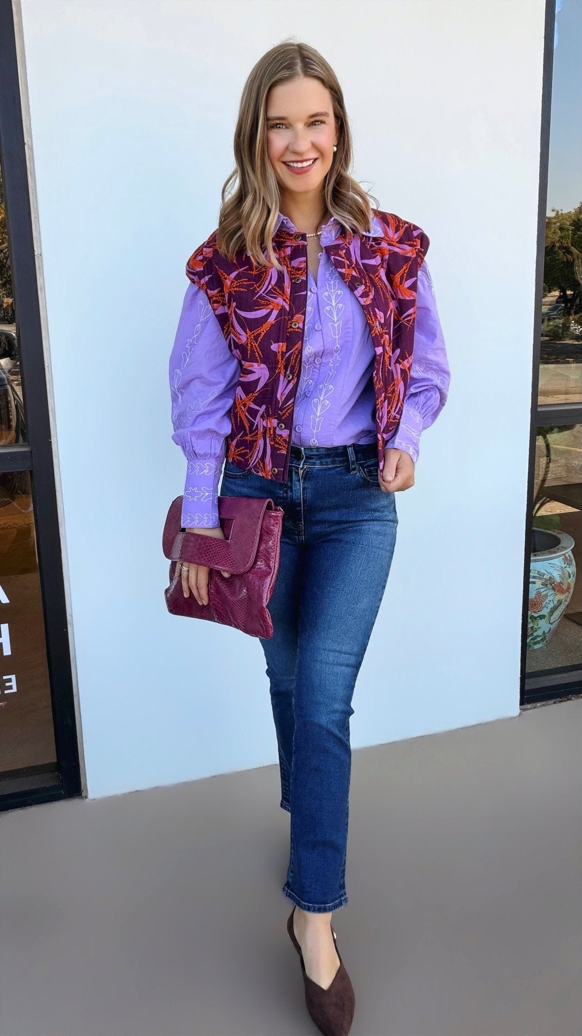 Yuna Embroidered Button Down Top - Elle Maxine